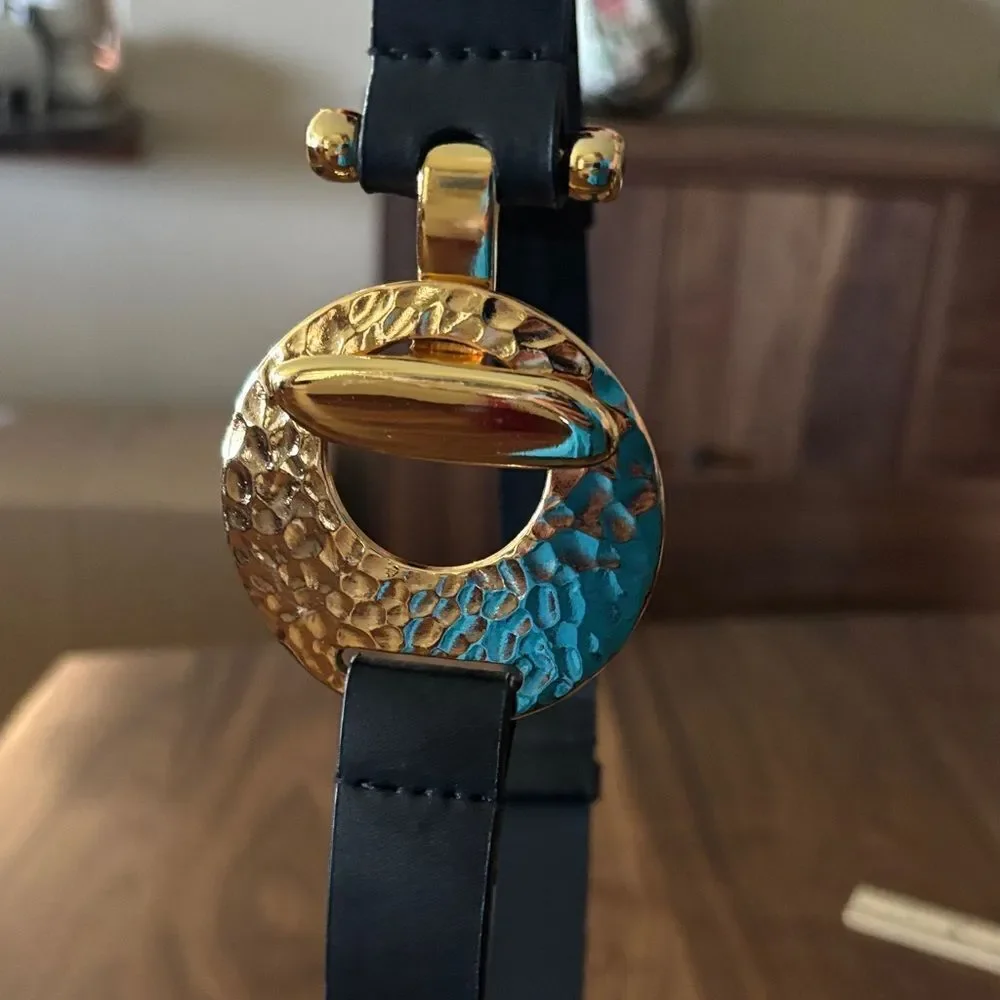 Chico's Black and Gold Women's Belt - S